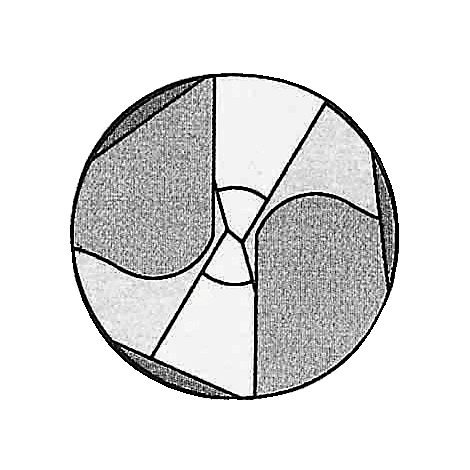 Kreisförmiges Muster mit Segmenten in Grautönen und schwarzen Linien, das wie ein Puzzle oder ein abstraktes Design aussieht.
